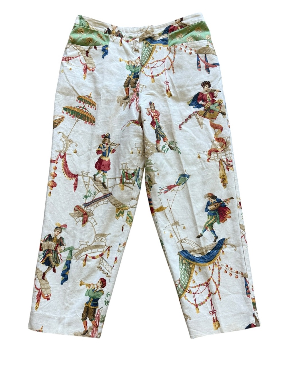 Vintage 90s TAPP New York Novelty Print Pants Sz 10 Cotton Artsy Maximalist USA
